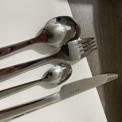 SMEG 4-Piece Stainless Steel Cutlery Set - Dinner Knife, Fork & Spoon Western Tableware