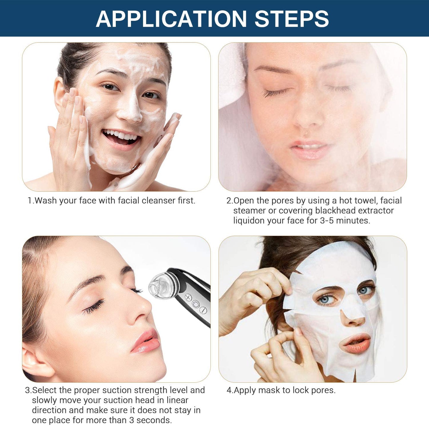 Blackhead Remover, TURATA Pore Cleanser Vacuum Kit (Black)