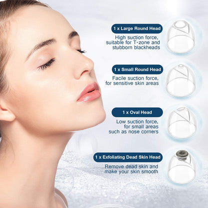 Blackhead Remover, TURATA Pore Cleanser Vacuum Kit (Black)