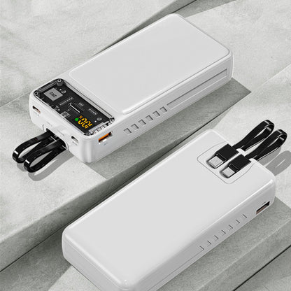 66W Fast Charging Power Bank with Built-in Cables & Display