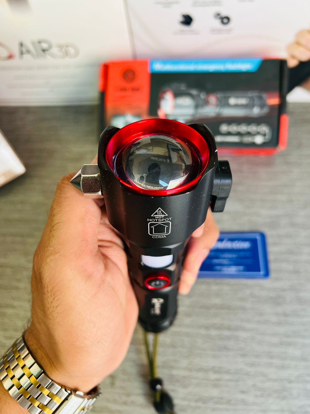 Waterproof Laser LED Tactical Flashlight With 1Km Range and long lasting backup | Imported