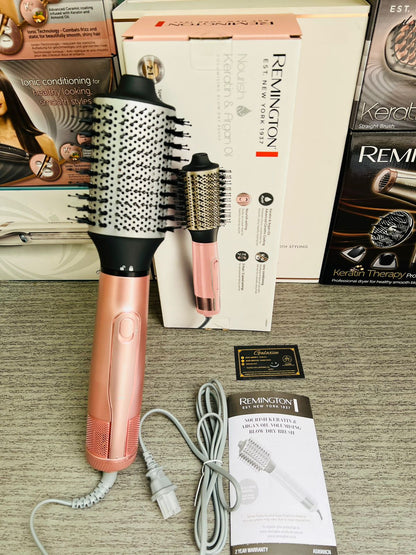 Remington 2 in 1  Nourish Keratin & Argan Oil Volumising Blow Dry Brush